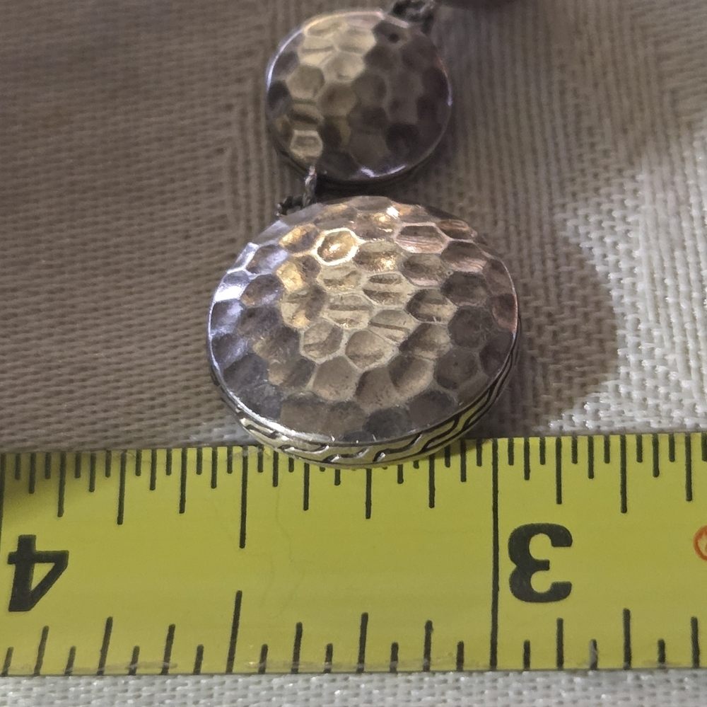 John Hardy Palu Sterling Silver Triple Drop Linear Earrings - Picture 9 of 11